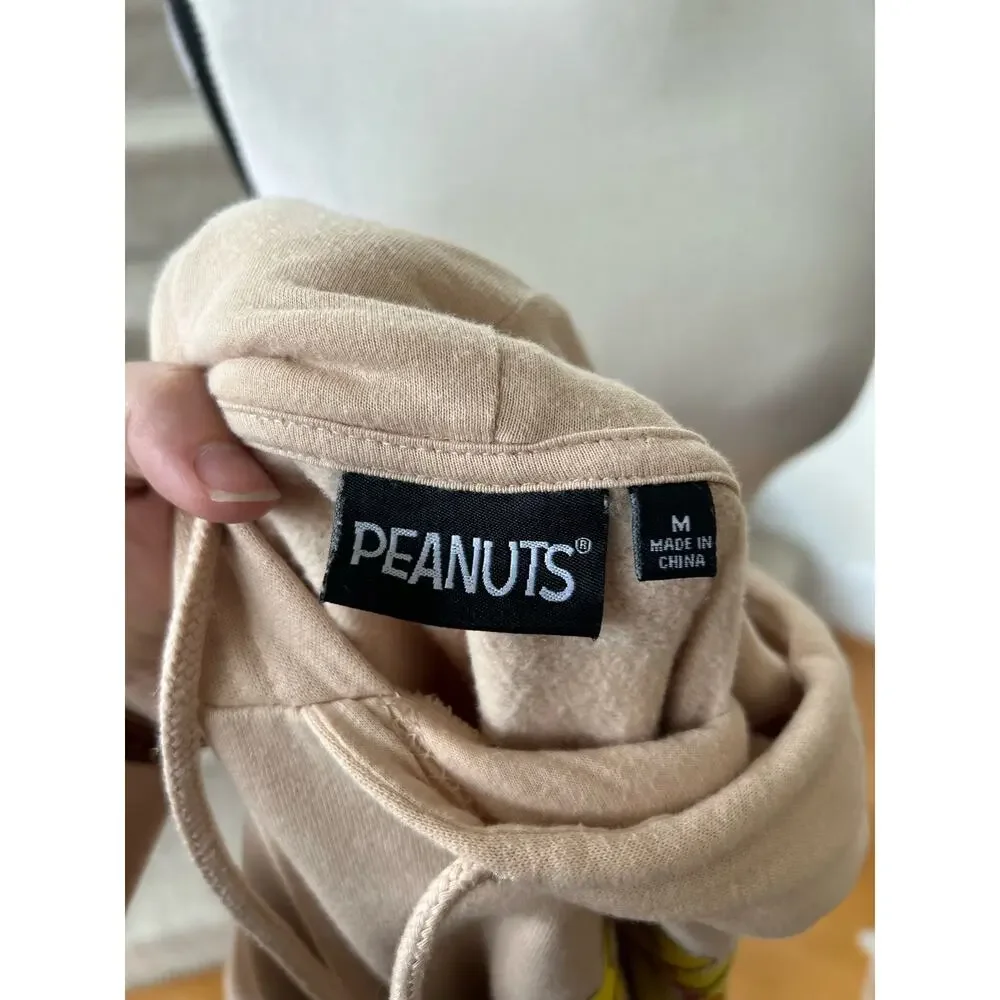 Peanuts Inner Peace Snoopy Tan Floral Graphic Hoodie